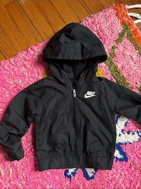 Toddler Nike Black Hooded Windbreaker